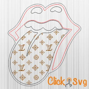 Rolling Lips with Louis Vuitton Pattern Svg, Rolling lips LV pattern svg, Louis  Vuitton Pattern Svg