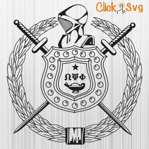 alpha phi omega coat of arms black and white