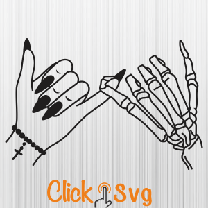 Skeleton Hands Pinky Promise Svg