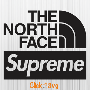 The North Face With Supreme Black Svg