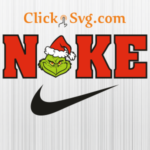 Nike with Grinch Head Svg | Nike with Grinch Head Png