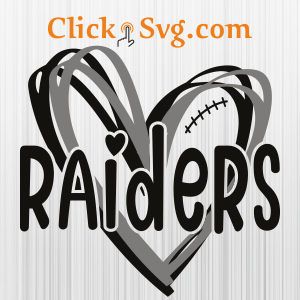 Raiders Heart Svg | Las Vegas Raiders Heart Png